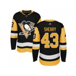 Adidas Men Pittsburgh Penguins #43 Conor Sheary Black Alternate Authentic Stitched NHL Jersey