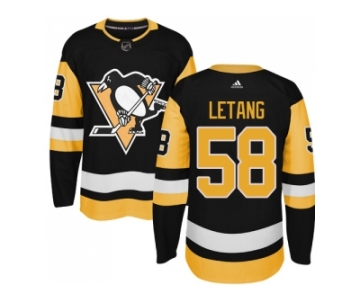 Adidas Men Pittsburgh Penguins #58 Kris Letang Black Alternate Authentic Stitched NHL Jersey