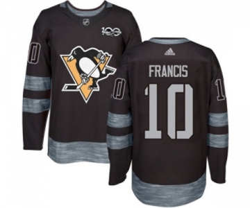 Adidas Pittsburgh Penguins #10 Ron Francis Authentic Black 1917-2017 100th Anniversary NHL Jersey