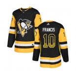 Adidas Pittsburgh Penguins #10 Ron Francis Authentic Black Drift Fashion NHL Jersey