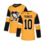 Adidas Pittsburgh Penguins #10 Ron Francis Authentic Gold Alternate NHL Jersey