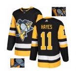 Adidas Pittsburgh Penguins #11 Jimmy Hayes Authentic Black Fashion Gold NHL Jersey