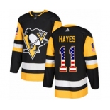 Adidas Pittsburgh Penguins #11 Jimmy Hayes Authentic Black USA Flag Fashion NHL Jersey