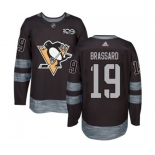 Adidas Pittsburgh Penguins #19 Derick Brassard Authentic Black 1917-2017 100th Anniversary NHL Jersey