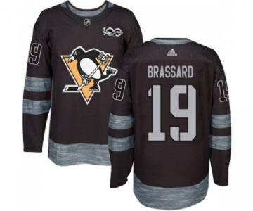 Adidas Pittsburgh Penguins #19 Derick Brassard Authentic Black 1917-2017 100th Anniversary NHL Jersey