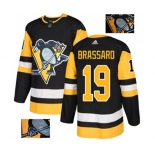 Adidas Pittsburgh Penguins #19 Derick Brassard Authentic Black Fashion Gold NHL Jersey