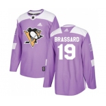 Adidas Pittsburgh Penguins #19 Derick Brassard Authentic Purple Fights Cancer Practice NHL Jersey