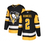 Adidas Pittsburgh Penguins #2 Chad Ruhwedel Authentic Black Home NHL Jersey