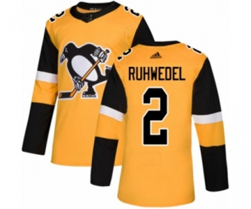 Adidas Pittsburgh Penguins #2 Chad Ruhwedel Authentic Gold Alternate NHL Jersey