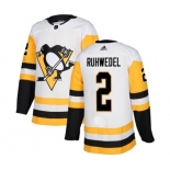 Adidas Pittsburgh Penguins #2 Chad Ruhwedel Authentic White Away NHL Jersey