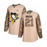 Adidas Pittsburgh Penguins #21 Michel Briere Authentic Camo Veterans Day Practice NHL Jersey