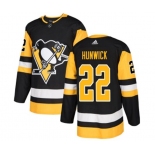 Adidas Pittsburgh Penguins #22 Matt Hunwick Authentic Black Home NHL Jersey