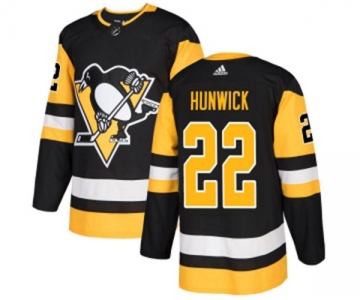 Adidas Pittsburgh Penguins #22 Matt Hunwick Authentic Black Home NHL Jersey