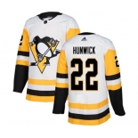 Adidas Pittsburgh Penguins #22 Matt Hunwick Authentic White Away NHL Jersey