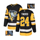 Adidas Pittsburgh Penguins #24 Jarred Tinordi Authentic Black Fashion Gold NHL Jersey