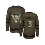 Adidas Pittsburgh Penguins #3 Olli Maatta Green Salute to Service Stitched NHL Jersey