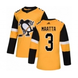 Adidas Pittsburgh Penguins #3 Olli Maatta Premier Gold Alternate NHL Jersey