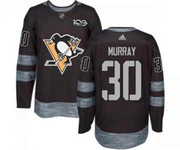 Adidas Pittsburgh Penguins #30 Matt Murray Authentic Black 1917-2017 100th Anniversary NHL Jersey