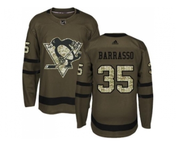 Adidas Pittsburgh Penguins #35 Tom Barrasso Green Salute to Service Stitched NHL Jersey