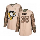 Adidas Pittsburgh Penguins #38 Derek Grant Authentic Camo Veterans Day Practice NHL Jersey