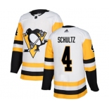 Adidas Pittsburgh Penguins #4 Justin Schultz Authentic White Away NHL Jersey