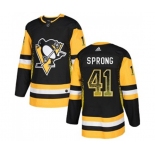 Adidas Pittsburgh Penguins #41 Daniel Sprong Authentic Black Drift Fashion NHL Jersey