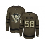 Adidas Pittsburgh Penguins #58 Kris Letang Green Salute to Service Stitched NHL Jersey