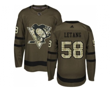 Adidas Pittsburgh Penguins #58 Kris Letang Green Salute to Service Stitched NHL Jersey