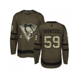 Adidas Pittsburgh Penguins #59 Jake Guentzel Green Salute to Service Stitched NHL Jerse