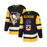 Adidas Pittsburgh Penguins #6 Jamie Oleksiak Authentic Black USA Flag Fashion NHL Jersey