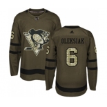 Adidas Pittsburgh Penguins #6 Jamie Oleksiak Authentic Green Salute to Service NHL Jersey