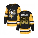 Adidas Pittsburgh Penguins #66 Mario Lemieux Authentic Black Drift Fashion NHL Jersey