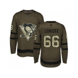 Adidas Pittsburgh Penguins #66 Mario Lemieux Green Salute to Service Stitched NHL Jersey