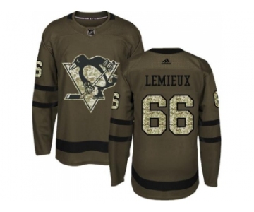 Adidas Pittsburgh Penguins #66 Mario Lemieux Green Salute to Service Stitched NHL Jersey