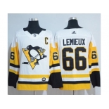 Adidas Pittsburgh Penguins #66 Mario Lemieux White Road Authentic Stitched NHL Jersey