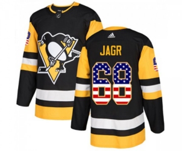 Adidas Pittsburgh Penguins #68 Jaromir Jagr Authentic Black USA Flag Fashion NHL Jersey