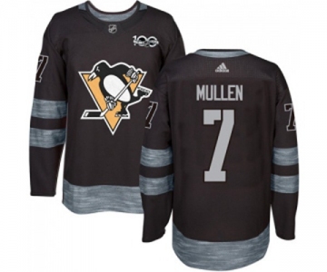 Adidas Pittsburgh Penguins #7 Joe Mullen Authentic Black 1917-2017 100th Anniversary NHL Jersey