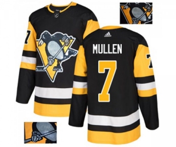 Adidas Pittsburgh Penguins #7 Joe Mullen Authentic Black Fashion Gold NHL Jersey