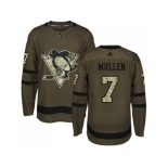 Adidas Pittsburgh Penguins #7 Joe Mullen Green Salute to Service Stitched NHL Jersey