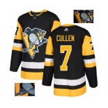 Adidas Pittsburgh Penguins #7 Matt Cullen Authentic Black Fashion Gold NHL Jersey