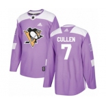 Adidas Pittsburgh Penguins #7 Matt Cullen Authentic Purple Fights Cancer Practice NHL Jersey