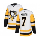 Adidas Pittsburgh Penguins #7 Paul Martin Authentic White Away NHL Jersey