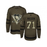 Adidas Pittsburgh Penguins #71 Evgeni Malkin Green Salute to Service Stitched NHL Jersey