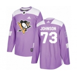 Adidas Pittsburgh Penguins #73 Jack Johnson Authentic Purple Fights Cancer Practice NHL Jersey