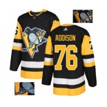 Adidas Pittsburgh Penguins #76 Calen Addison Authentic Black Fashion Gold NHL Jersey