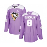 Adidas Pittsburgh Penguins #8 Brian Dumoulin Authentic Purple Fights Cancer Practice NHL Jersey