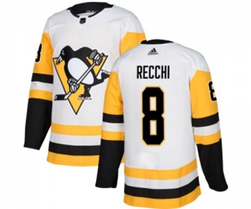 Adidas Pittsburgh Penguins #8 Mark Recchi Authentic White Away NHL Jersey