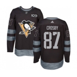 Adidas Pittsburgh Penguins #87 Sidney Crosby Authentic Black 1917-2017 100th Anniversary NHL Jersey