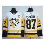 Adidas Pittsburgh Penguins #87 Sidney Crosby White Road Authentic Stitched NHL Jersey