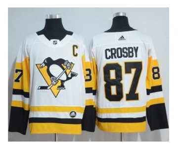 Adidas Pittsburgh Penguins #87 Sidney Crosby White Road Authentic Stitched NHL Jersey